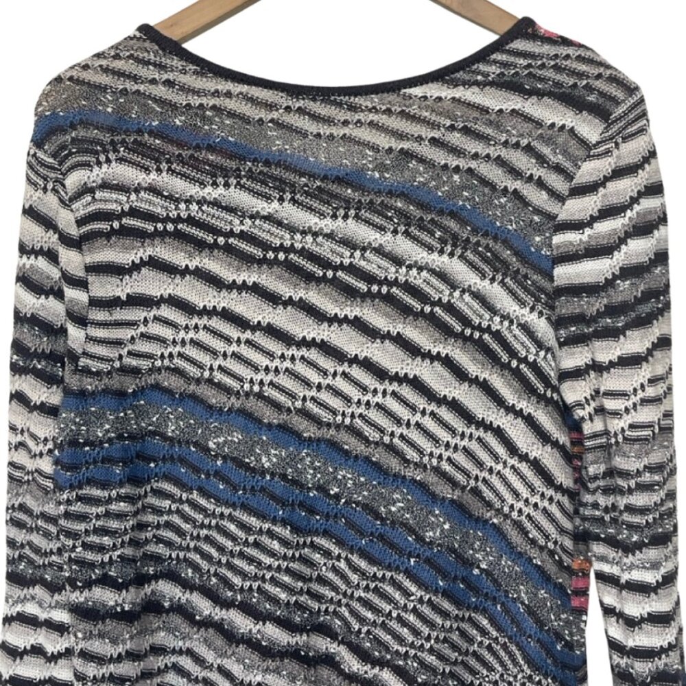 NIC+ZOE | Women's Casual Linen Blend Missoni Style Striped Sweater | SIze PM - Picture 8 of 12